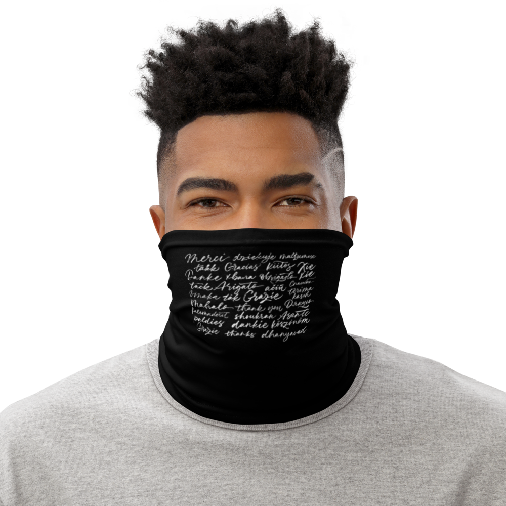 Default Title Thank You Various Language Face Mask & Neck Gaiter by Design Express