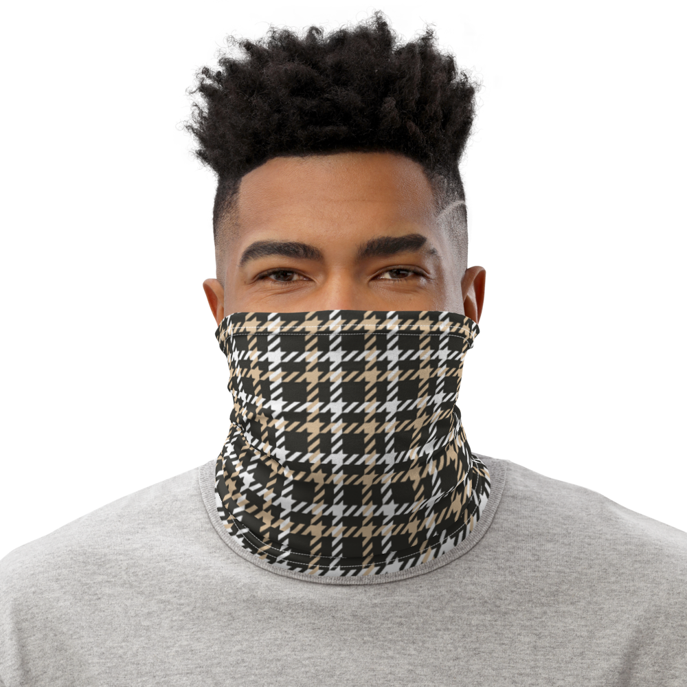 Default Title Houndstooth Small Pattern Face Mask & Neck Gaiter by Design Express