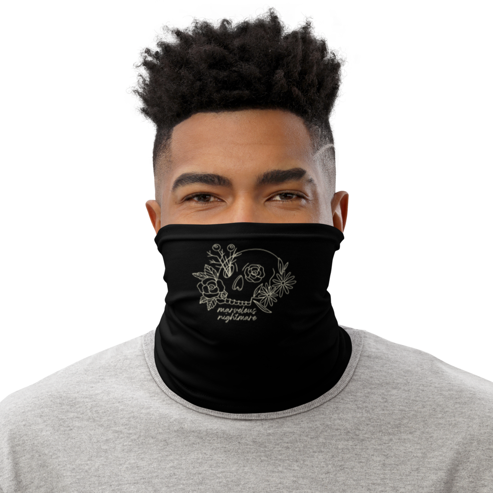 Default Title Marvelous Nightmare Flower Skull Face Mask & Neck Gaiter by Design Express