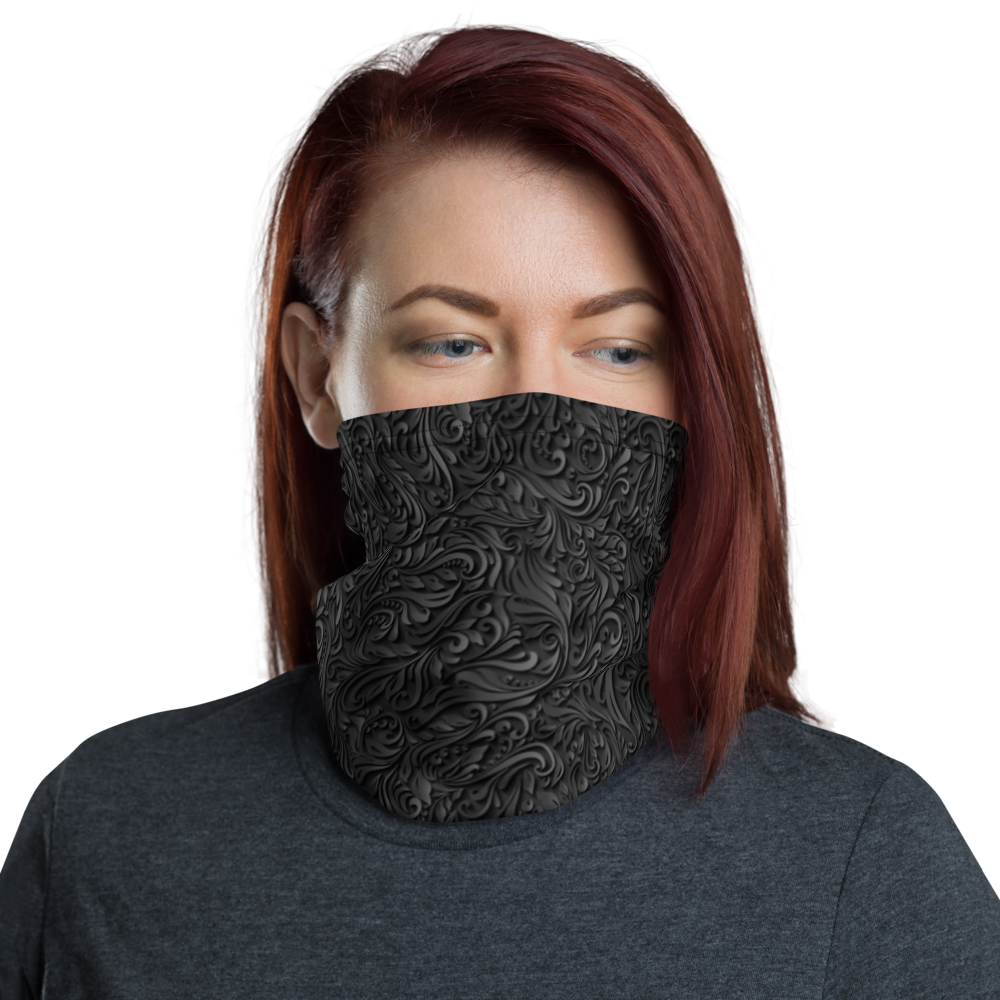 Default Title 3D Black Ornament Pattern Face Mask & Neck Gaiter by Design Express