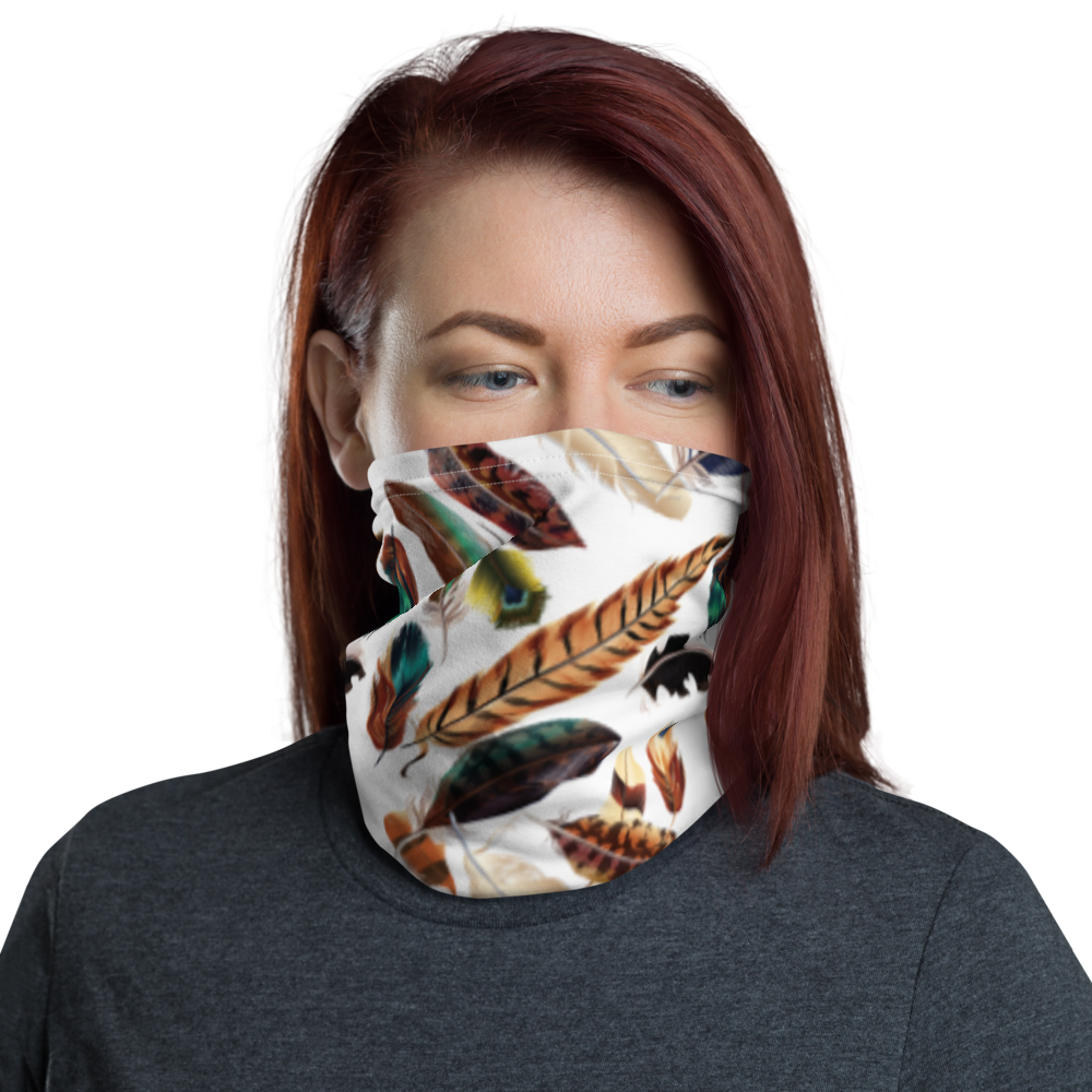 Default Title Feathers Pattern Face Mask & Neck Gaiter by Design Express