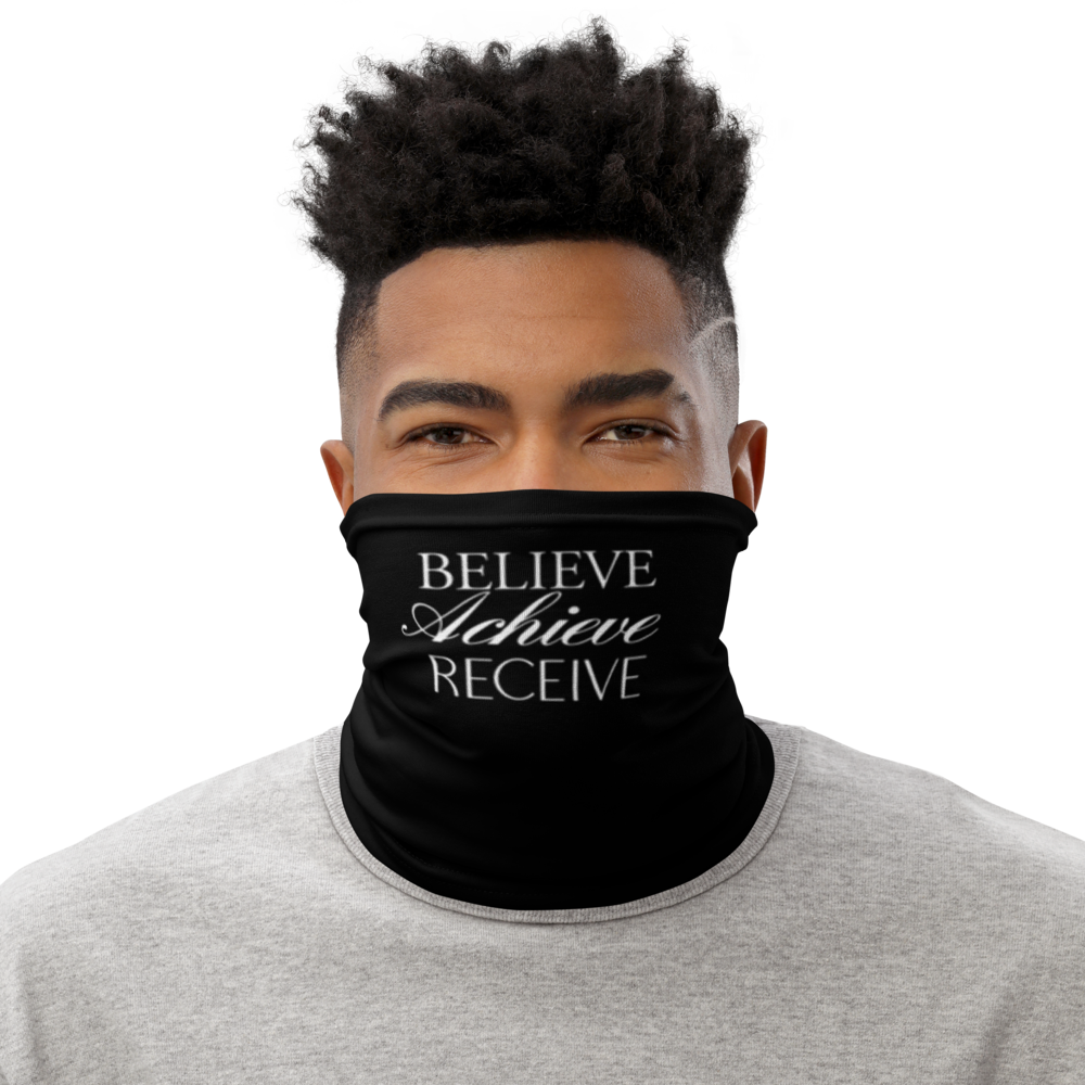 Default Title Believe Achieve Receieve Face Mask & Neck Gaiter by Design Express