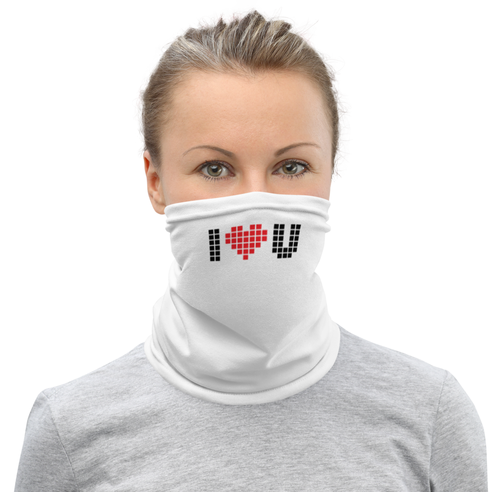 Default Title I Heart U Pixel Face Mask & Neck Gaiter by Design Express