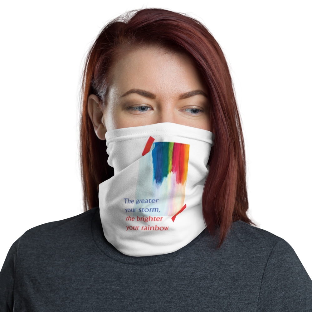 Default Title Rainbow Face Mask & Neck Gaiter White by Design Express