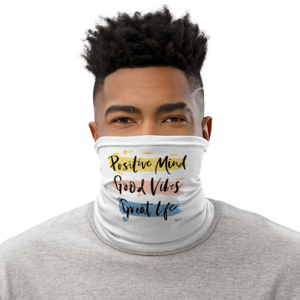 Default Title Positive Mind, Good Vibes, Great Life Face Mask & Neck Gaiter by Design Express