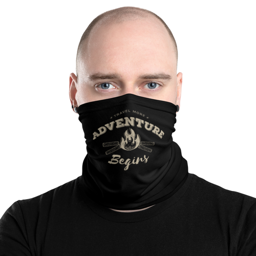 Default Title Travel More Adventure Begins Face Mask & Neck Gaiter by Design Express