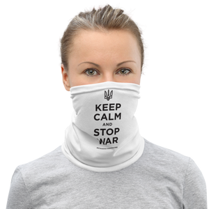 Default Title Keep Calm and Stop War (Support Ukraine) Black Print Face Mask & Neck Gaiter by Design Express