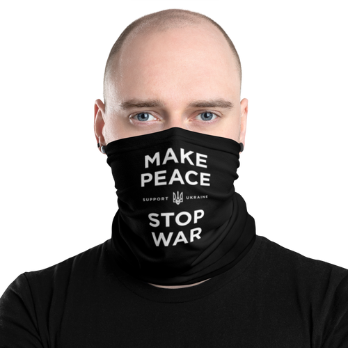 Default Title Make Peace Stop War (Support Ukraine) Black Face Mask & Neck Gaiter by Design Express