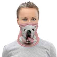 Cute White Bulldog Mask & Neck Gaiter