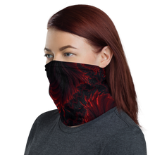 Black Red Fractal Art Face Mask & Neck Gaiter by Design Express