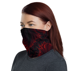 Black Red Fractal Art Face Mask & Neck Gaiter by Design Express