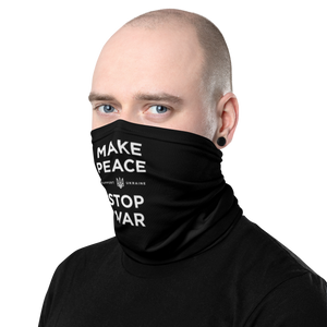 Make Peace Stop War (Support Ukraine) Black Face Mask & Neck Gaiter by Design Express