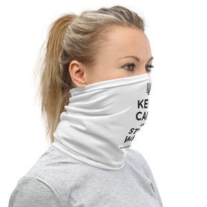 Keep Calm and Stop War (Support Ukraine) Black Print Face Mask & Neck Gaiter by Design Express