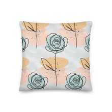 Pasty Flower Line Pattern Square Premium Pillow by Design Express