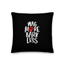 Wag More Bark Less (Dog lover) Funny Square Premium Pillow by Design Express
