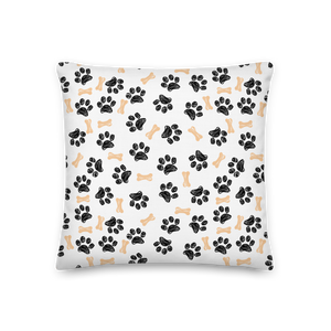 Dog Paws and Bones Pattern Premium Pillow by Design Express