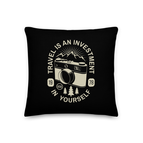 Travel Is An Investment In Yourself Square Premium Pillow by Design Express