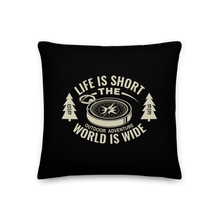 Life Is Short, World is Wide Square Premium Pillow by Design Express