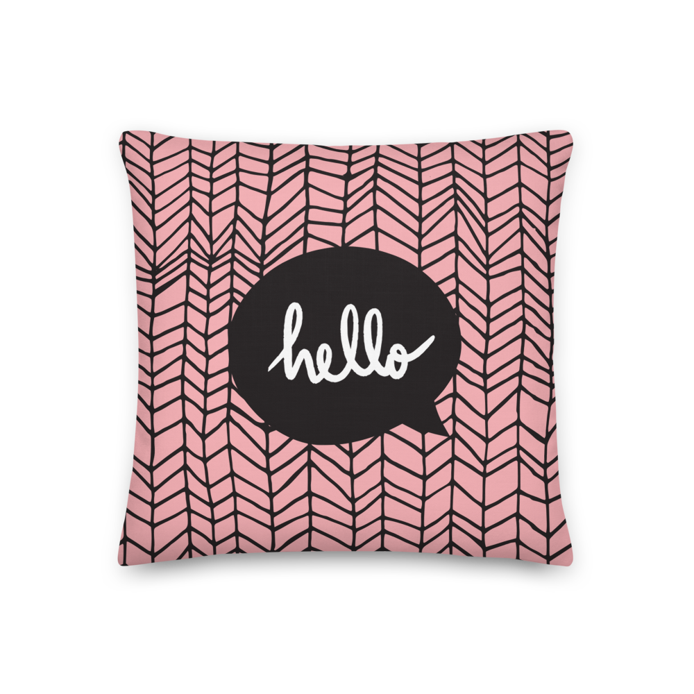 18×18 Hello Square Premium Pillow by Design Express
