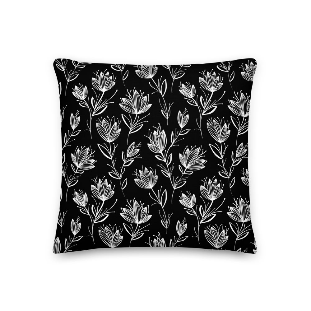 18″×18″ Leaf Line Pattern Square Premium Pillow by Design Express