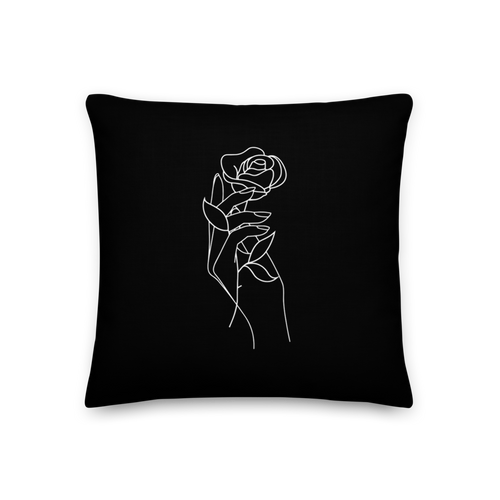 18″×18″ Rose in Hand Premium Pillow by Design Express