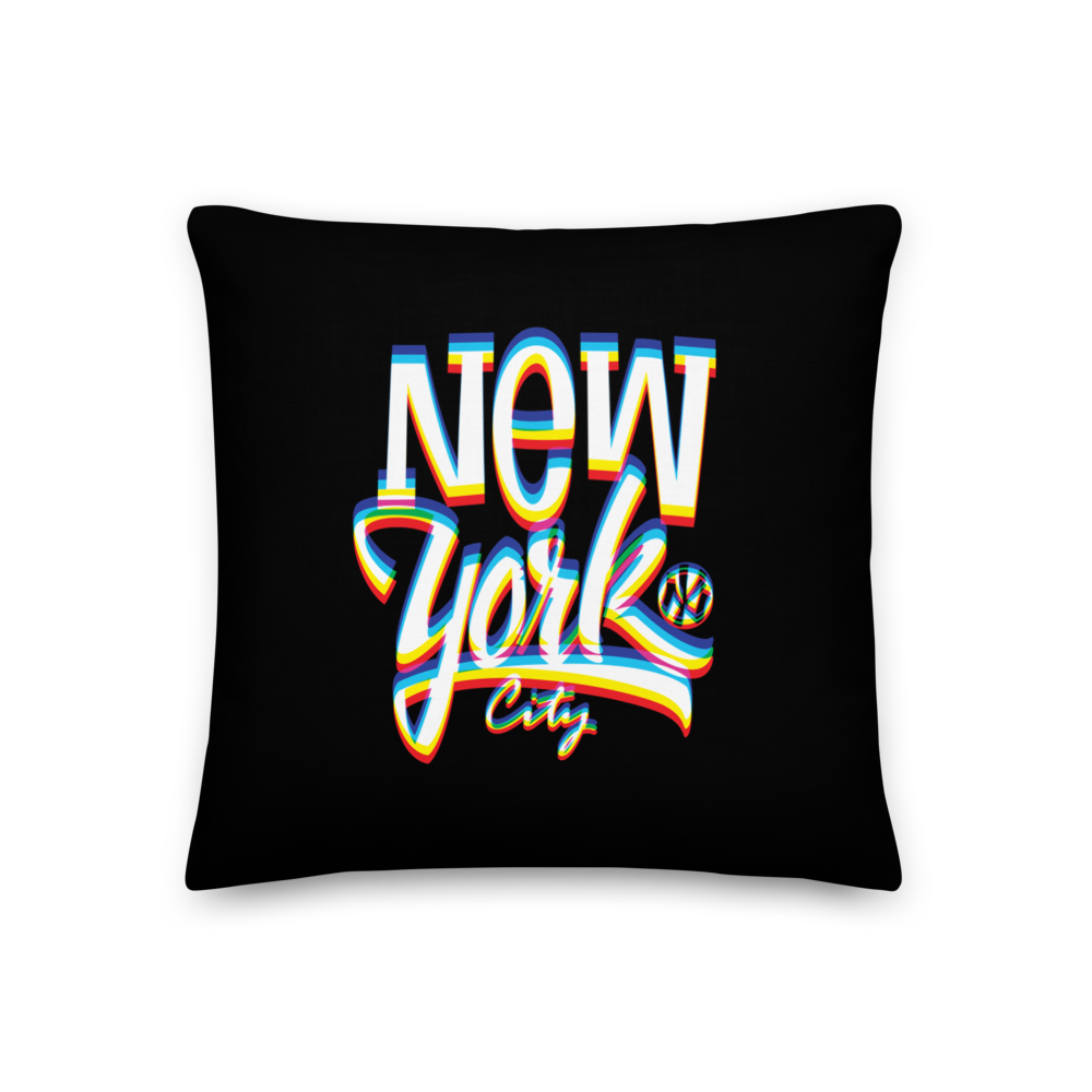 18″×18″ New York City Glitch Premium Pillow by Design Express