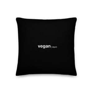 18″×18″ Vegan Dictionary Premium Pillow by Design Express