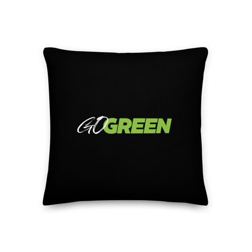 18″×18″ Go Green (Motivation) Premium Pillow by Design Express