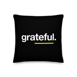 18″×18″ Grateful (Sans) Premium Pillow by Design Express