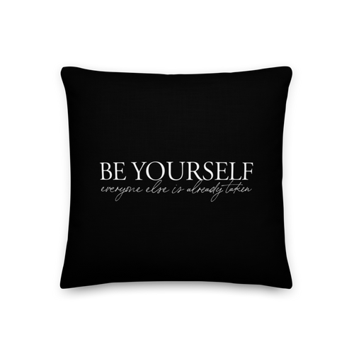 18″×18″ Be Yourself Quotes Premium Pillow by Design Express