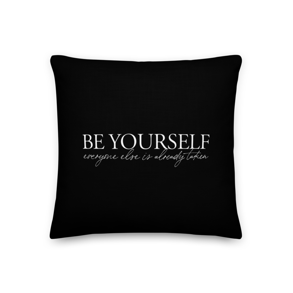 18″×18″ Be Yourself Quotes Premium Pillow by Design Express