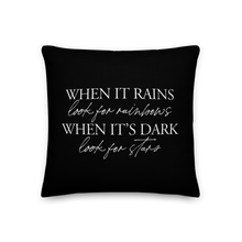 18″×18″ When it rains, look for rainbows (Quotes) Premium Pillow by Design Express