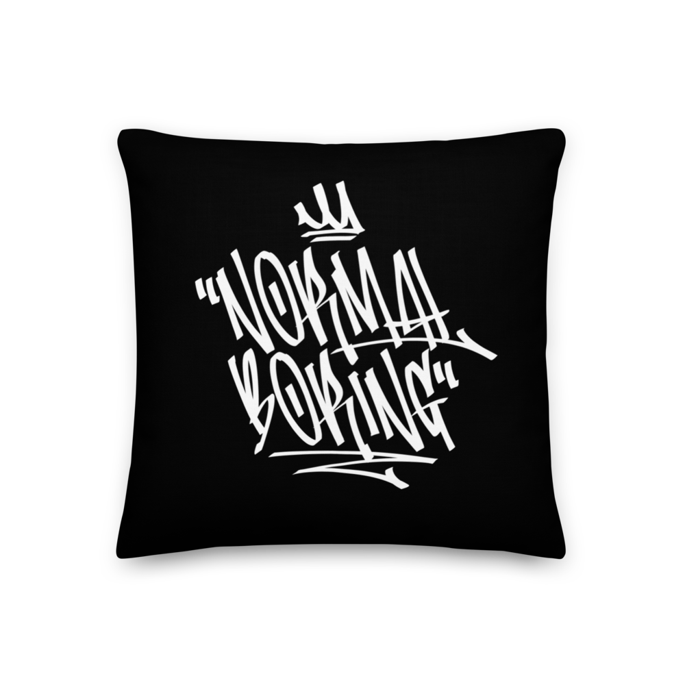 18″×18″ Normal is Boring Graffiti (motivation) Premium Pillow by Design Express