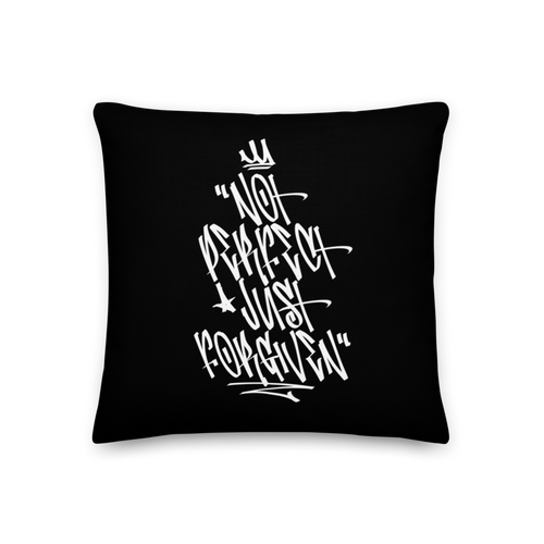 18″×18″ Not Perfect Just Forgiven Graffiti (motivation) Premium Pillow by Design Express