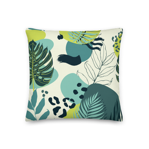 18″×18″ Fresh Tropical Leaf Pattern Premium Pillow by Design Express