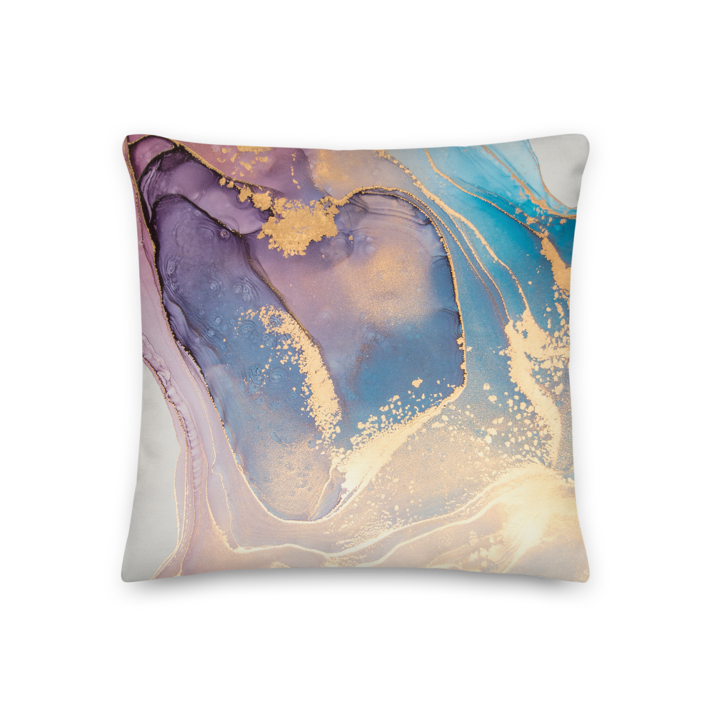18″×18″ Soft Marble Liquid ink Art Full Print Premium Pillow by Design Express