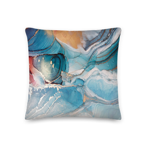18″×18″ Colorful Marble Liquid ink Art Full Print Premium Pillow by Design Express