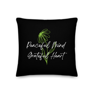 18″×18″ Peaceful Mind Grateful Heart Square Premium Pillow by Design Express