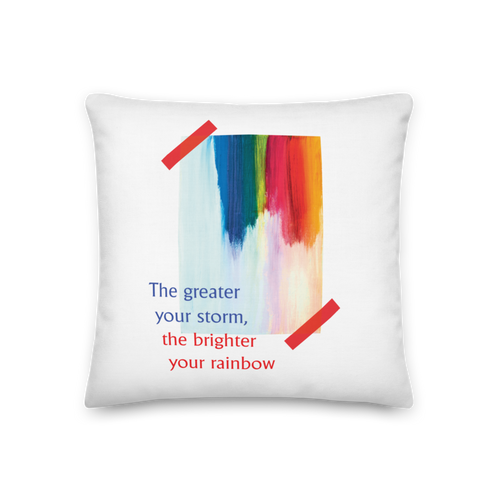 18″×18″ Rainbow Premium White Pillow by Design Express