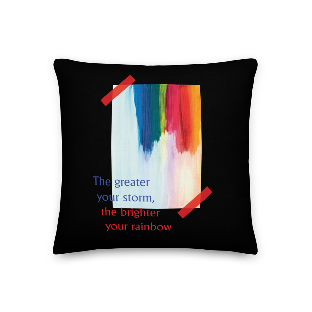 18″×18″ Rainbow Premium Black Pillow by Design Express