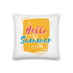 18″×18″ Hello Summer Square Premium Pillow by Design Express