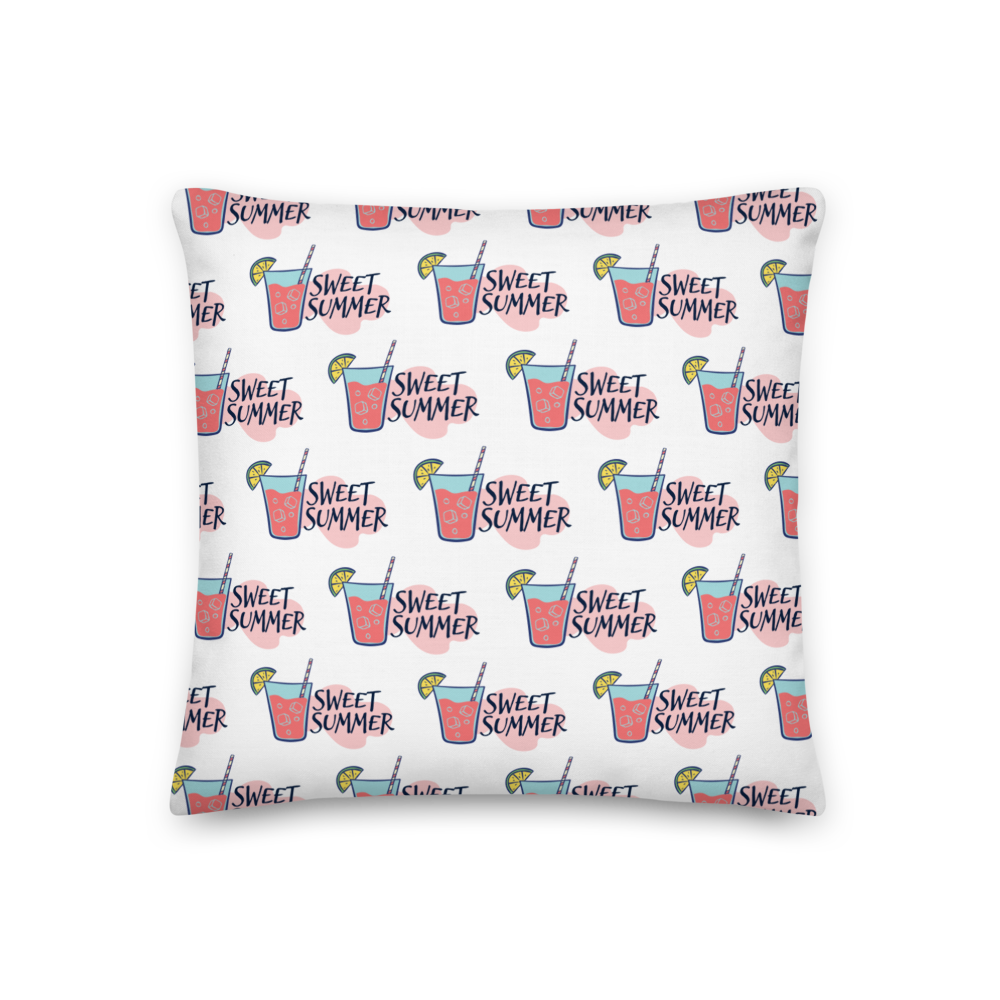 18″×18″ Drink Sweet Summer Premium Pillow by Design Express