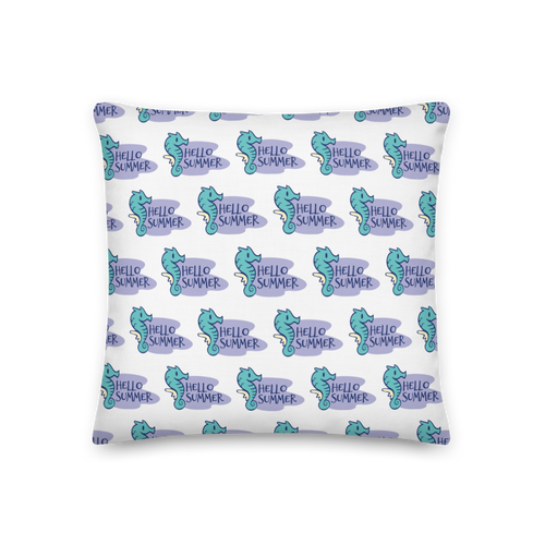 18″×18″ Seahorse Hello Summer Premium Pillow by Design Express