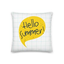 18″×18″ Hello Summer Yellow Premium Pillow by Design Express