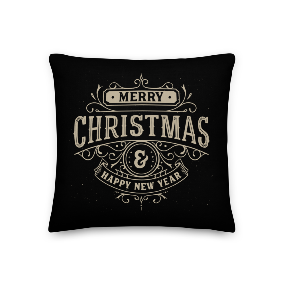 18″×18″ Merry Christmas & Happy New Year Premium Pillow by Design Express