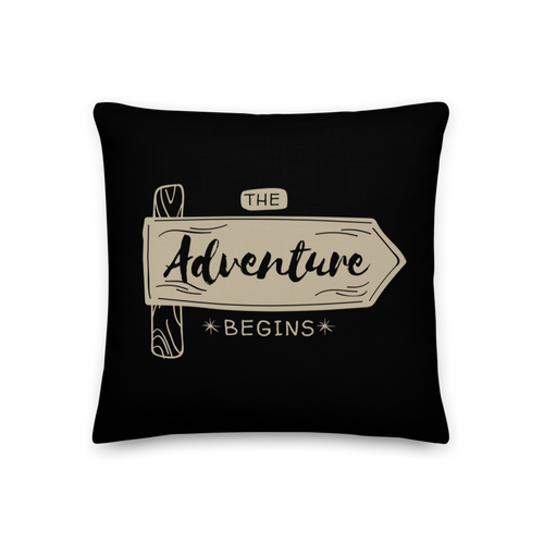 18″×18″ the Adventure Begin Premium Pillow by Design Express