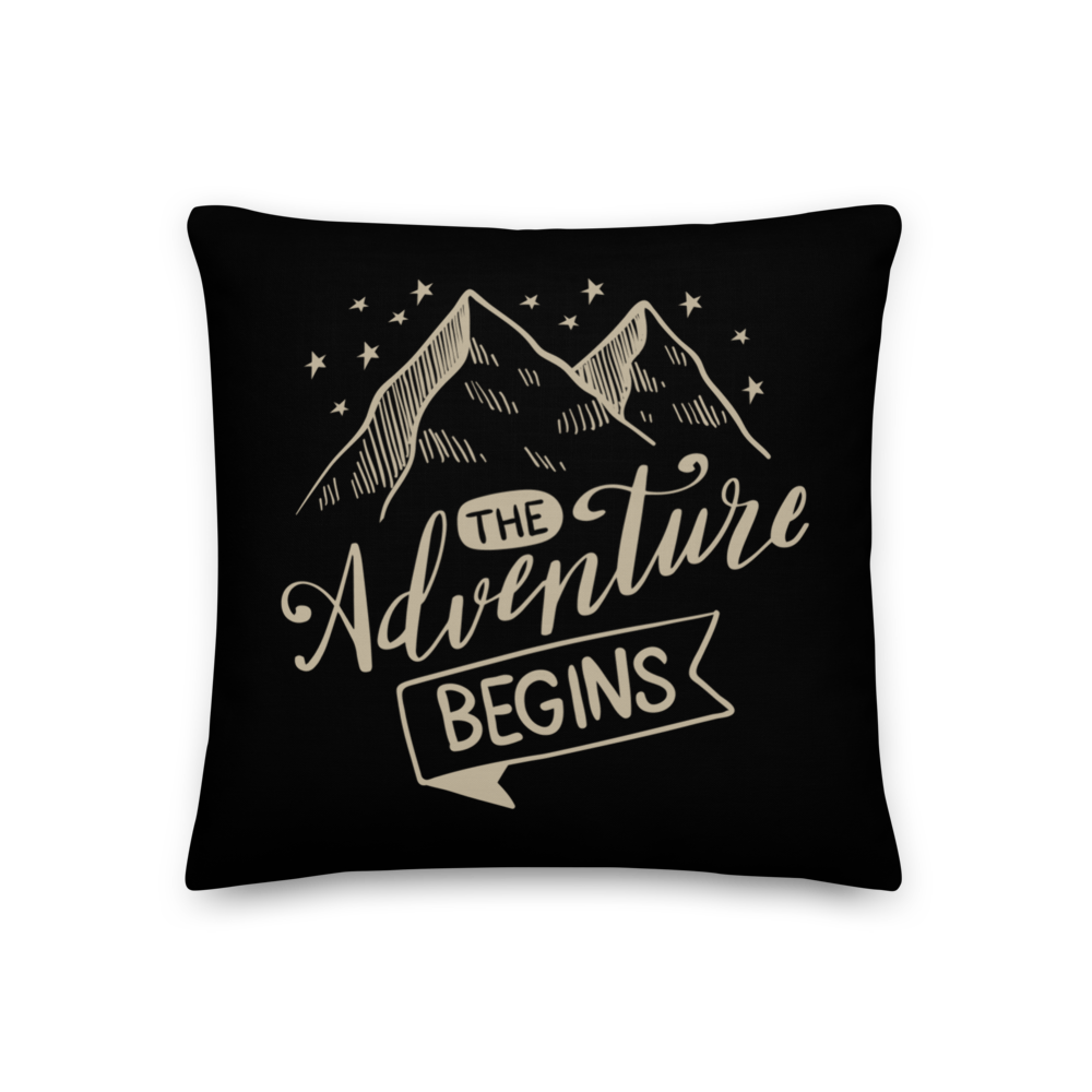 18″×18″ The Adventure Begins Premium Pillow by Design Express