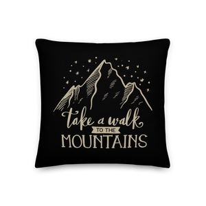 18″×18″ Take a Walk to the Mountains Premium Pillow by Design Express