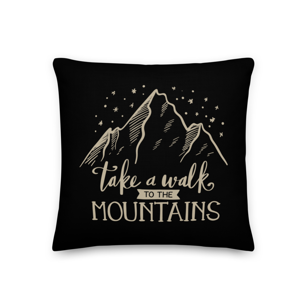 18″×18″ Take a Walk to the Mountains Premium Pillow by Design Express