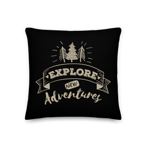 18″×18″ Explore New Adventures Premium Pillow by Design Express
